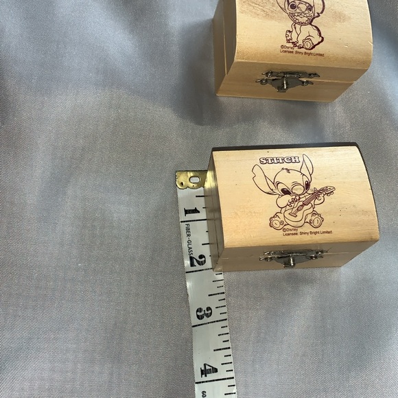 vintage 90's collectible Disney Stitch 2 small hinged wood jewellery boxes - Picture 10 of 10